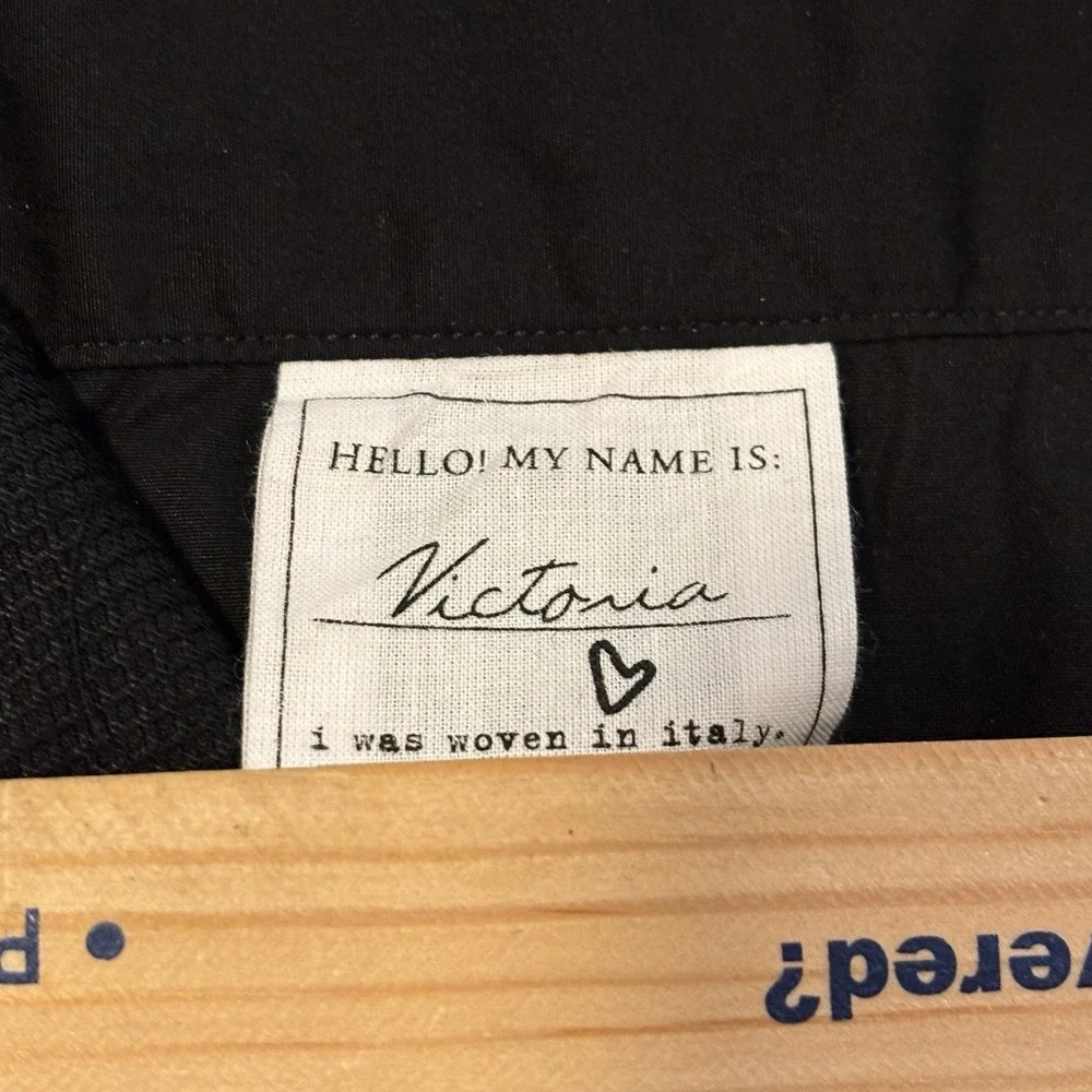 Frank & Eileen Womens XL Oversized Victoria Tuxedo Button Up Shirt Black Top - Picture 7 of 15